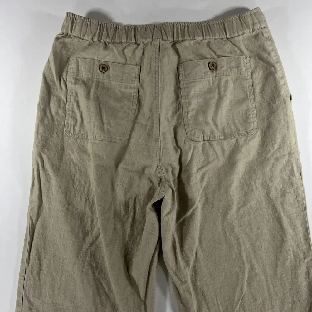Cubavera Linen Blend Men's Beige Pants Size M (32-34) Beach Wear Comfort Hipster - Picture 8 of 8